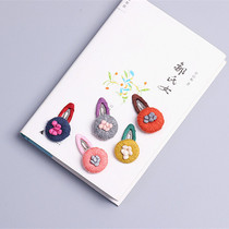 Korean version of childrens hair jewelry Autumn and winter wool handmade diy winding butterfly BB clip cute forest princess