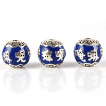 Hidden decoration enamel Six words true words Jingtai blue bracelet loose bead beads BEADS DIY HAND STRINGS OF BUDDHA BEADS ORNAMENTS ACCESSORIES