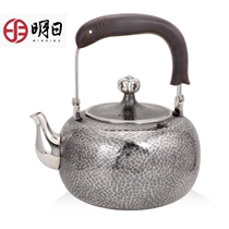 Tomorrow silver pot sterling silver 999 kettle wooden handle insulation Korean style large kettle