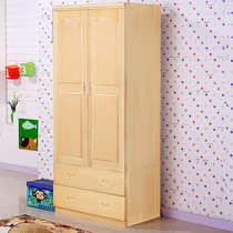 Pine wardrobe solid wood push-pull two-door three-door four-door five-door simple locker bedroom simple furniture