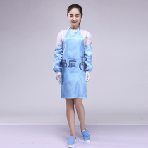 Anti-static apron dust-free apron Blue Apron laboratory food factory sleeve apron work apron work sleeve