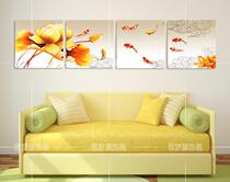 Living room decoration painting modern simple frameless triptography bedroom dining room hanging painting wall painting Crystal painting nine fish picture mural