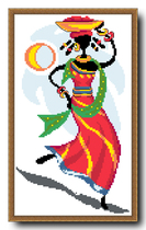 Precision print DMC cross stitch kit * abstract woman 1(RW0295)