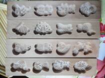 Qingdao folk traditional craft wood steamed bun card flower (4 holes)card flower rice cake creative mold