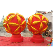 New 3m 4m golden hydrangea inflatable ball wedding opening ceremony rainbow door arch manufacturers