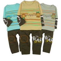 Cotton fake two pieces spring clothing childrens clothing long sleeve autumn childrens clothing Q417-024