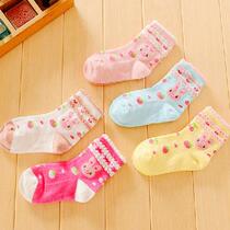 Spring Autumn Children Cotton Socks Strawberry Rabbit Womens Baby Socks Small Middle Child Full Cotton Socks