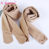 Childrens flesh-colored pantyhose plus velvet thickened autumn and winter girls skin color leggings White dance socks stepping on warm pants