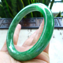 Mingkai jadeite 55 circle mouth fine waxy seed full green round Jade jade bracelet old pit Myanmar natural A goods 180515