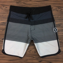 Mens fitness competition quick-drying beach pants loose middle pants black and white striped casual pants summer large size five-point swimming trunks