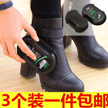 Double-sided leather shoe brush shoe polish brush is bright colorless shoe wax brush shoe polish sponge shoe polishing tool
