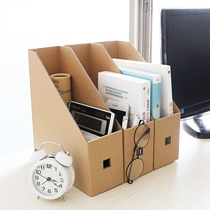Desktop file storage box Paper kraft paper finishing box Packing book data classification Office book stand