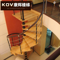 Kanghui stair handrail attic stair fence rotating stair step steel wood staircase duplex stair package installation