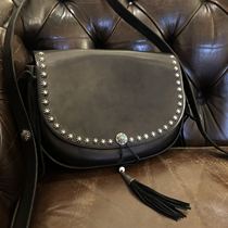 GOROS Takahashi black luxury full nailed dumpling bag cowhide backpack goros spot