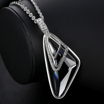 European and American fashion luxury sweater chain womens hundred matching jewelry pendant hanging chain ornament long triangle necklace