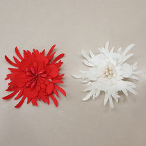 Flower Three-dimensional Handmade Finished Product DIY Cloth Art Flower Sheet Pearl Bridal Head Ornament Materials Wedding Accessories Accessories Accessories