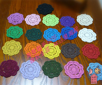 Amoy elegant handmade hook flower cotton Lace hollow round placemat decorative pad diameter 10CM coaster 21 colors