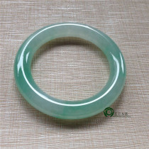 Myanmar natural old pit A goods jade jade bracelet Ice seed fruit green round bar jade bracelet with certificate KC381