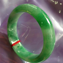 Natural Myanmar Jade jade bracelet high-grade old pit with certificate wide version floating green ice full green female jade bracelet