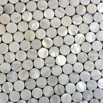 Aofei round pure white natural shell mosaic tile clubhouse kitchen entrance TV background wall European style