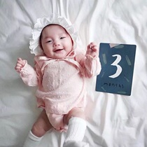 ins baby photo card month card sun baby device Hundred Days Day photo background pregnancy week commemorative card