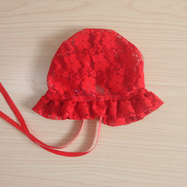 Baby hat Lace hat Female baby summer hat Newborn cotton mesh lace princess hat 0-3-6 months