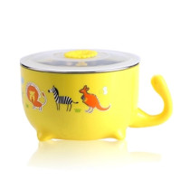 Korean-style multipurpose baby bowl Childrens bowl anti-burn and anti-scalding with cover children eat rice bowls baby cutlery baby coveting bowl