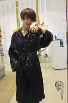 Ancient vintage European and American Street filming retro BF wind Oversize ultra-long windshirt suit thin coat female lone