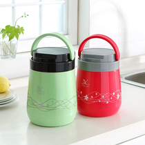 Insulation bucket double-layer vacuum glass inner warm lunch box fashion student rice bucket with spoon lifting pot
