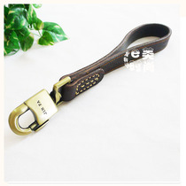 Fashion Genuine Leather Dog Chain Short Hold Golden Hair Alaska Big Dog Chain Dog Rope Large Dog Traction Step