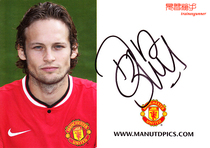Dutch national footed Blinde Manchester Uniteds 2014-15 season pro-pen signature official card