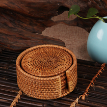 Vietnam autumn Rattan coasters Tea mat Cup support pot mat Purple Sand pot mat Tea ceremony Tea set zero with tea ceremony Six gentlemen