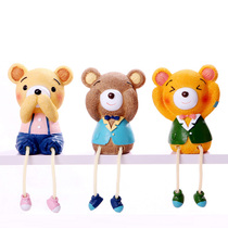 Cute family practical indoor room Home accessories Wedding gifts Animal ornaments Resin hanging feet doll bear