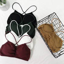 European station summer back cross bra strap chest pad chest wrap thin strap beauty back anti-glossing chest bottoming underwear sling