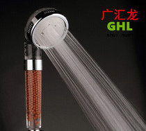 Negative ion shower suit Three sets of detachable washable booster shower head shower shower head plastic bathroom shower tube