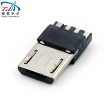 Factory direct micro USB male welding wire type front five rear 4 Michael Android data cable Male buckle type