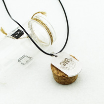 Bulletproof Youth League corrosion logo titanium steel leather rope necklace