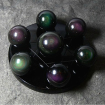 Gem natural obsidian seven-star array ornaments rainbow eyes obsidian evil spirits town house decoration