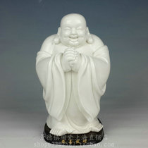 Gong Xi Fa Cai home jewelry ceramic Maitreya Buddha statue porcelain laughing Buddha figure crafts ornaments gifts Jingdezhen