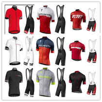 Summer new Tour de France team version mountain bike top strap pants short-sleeved lightning cycling suit men