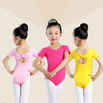 Children Dance Costumes Girls Ballet Dresses Girls Ballet Dresses Young Children Short Sleeve Conjoined Pure Cotton Dance Test Class Summer