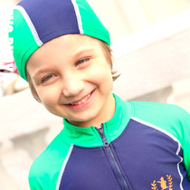  Mens middle and older childrens long-sleeved sunscreen swimsuit warm quick-drying split swimsuit childrens handsome swimsuit surfing suit tide