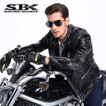 New SBK locomotive clothing mens leather motorcycle racing riding clothing Harley locomotive casual jacket GL-E