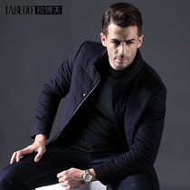 Labov middle-aged mens wool cotton clothes mens 2019 winter clothing ferrets thicken collar thickened cotton padded coat jacket