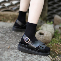 Boneless socks ladies cotton autumn and winter thin tube socks stacked socks pure black purple tide simple with ankle-length pants art