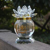 Crystal Lotus oil lamp Buddhist supplies ornaments butter lamp Buddha lamp windproof Temple Changming lamp factory direct sales
