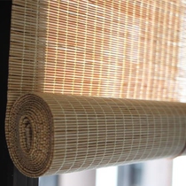 Sino-Japanese shading lifting bamboo curtain custom balcony study office feng shui partition retro tea mat environmentally tasteless