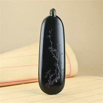 Because of jade natural Xinjiang Hetian Jade fine material plum blossom men and women brand neck pendant pendant