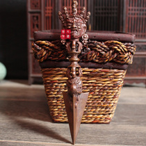 Tibetan Buddhist supplies Nepal handicraft copper instruments single-sided horse head King Kong pestle height 16cm