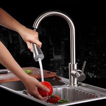 Export German kitchen drawing pull hot and cold sink faucet vegetable basin hot and cold multi-function extraction faucet